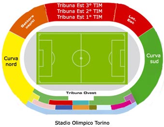 Juventus DOC Alex Del Piero - Piantina dello stadio Olimpico di Torino